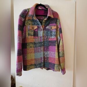 BiBi Multicolor Plaid Flannel Multi Colored Shirt